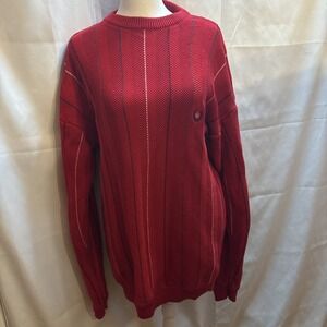 Ralph Lauren‎ Chaps Hand Framed Sweater W/Emblem & Strips Men's  Size M